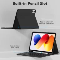   Tech-Protect SC Pen Xiaomi Redmi Pad 2 Pro (12.1) / Xiaomi Poco Pad M1 (12.1) oldalra nyíló, kitámasztható mappa tok ceruza tartóval, mágneses rögzítés, billentyűzettel, fekete
