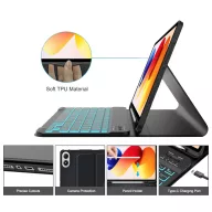   Tech-Protect SC Pen Xiaomi Redmi Pad 2 Pro (12.1) / Xiaomi Poco Pad M1 (12.1) oldalra nyíló, kitámasztható mappa tok ceruza tartóval, mágneses rögzítés, billentyűzettel, fekete