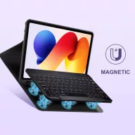   Tech-Protect SC Pen Xiaomi Redmi Pad 2 Pro (12.1) / Xiaomi Poco Pad M1 (12.1) oldalra nyíló, kitámasztható mappa tok ceruza tartóval, mágneses rögzítés, billentyűzettel, fekete