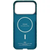   Pitaka Ultra-Slim Monogram Apple iPhone 18 Pro / 17 Pro hátlap tok, MagSafe, zöld