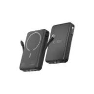   Tech-Protect LifeMag PB31 Powerbank / külső akkumulátor, USB-C kábellel, USB-C-USB-A, kijelző, 10000mAh, 15W, fekete