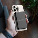 Tech-Protect LifeMag PB31 Powerbank / külső akkumulátor, USB-C kábellel, USB-C-USB-A, kijelző, 10000mAh, 15W, fekete