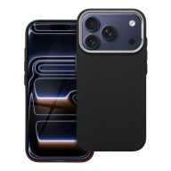   Kevlar Apple iPhone 16 Pro MagSafe tok kameravédő peremmel, fekete-ezüst