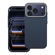   Kevlar iPhone 16 MagSafe tok kameravédő peremmel, kék-ezüst