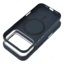 Kevlar iPhone 16 MagSafe tok kameravédő peremmel, kék-ezüst