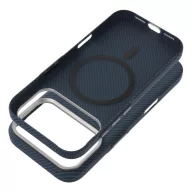  Kevlar iPhone 16 MagSafe tok kameravédő peremmel, kék-ezüst