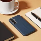 Kevlar Samsung Galaxy A17 MagSafe tok kameravédő peremmel, kék-ezüst