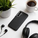 Kevlar Samsung Galaxy S26 Ultra MagSafe tok kameravédő peremmel, fekete-ezüst