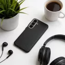 Kevlar Samsung Galaxy A37 MagSafe tok kameravédő peremmel, fekete-ezüst