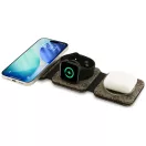 Guess 4G 3in1 vezeték nélküli wireless töltő, összecsukható, MagSafe, barna