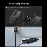   Spigen EA2205MQ Essential Powerbank / külső akkumulátor, mágneses, MagSafe, kompakt, 5000mAh, 22.5W, Qi2, fekete