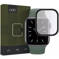   Apple Watch 4-5 (44 mm), Kijelzővédő fólia, ütésálló fólia (az íves részre nem hajlik rá!), Tempered Glass (üveg), Hybrid Glass, fekete