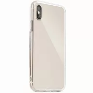   Apple iPhone 11, Szilikon védőkeret, üveg hátlap, Glass Case, átlátszó