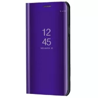   LG K52 / K62, Oldalra nyíló tok, hívás mutatóval, Smart View Cover, lila (utángyártott)