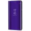 LG K52 / K62, Oldalra nyíló tok, hívás mutatóval, Smart View Cover, lila (utángyártott)