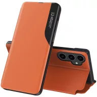   Huawei P20 Lite, Oldalra nyíló tok, stand, hívás mutatóval, Wooze FashionBook, sárga