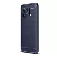   Xiaomi Mi 11 Pro, Szilikon tok, közepesen ütésálló, szálcsiszolt, karbon minta, sötétkék
