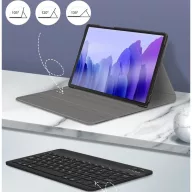   Samsung Galaxy Tab A7 Lite 8.7 SM-T220 / T225, Bluetooth billentyűzetes, mappa tok, billentyűzet világítás, mágneses rögzítés, Wooze Illuminated, fekete