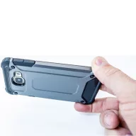   Xiaomi Poco M3, Műanyag hátlap védőtok, Defender, fémhatású, sötétszürke