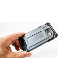   Xiaomi Poco M3, Műanyag hátlap védőtok, Defender, fémhatású, sötétszürke
