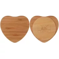   Univerzális vezeték nélküli töltő állomás, Qi Wireless, 10W, fahatású, szív alakú, Wooze Bamboo Qi Wireless Heart Shape, barna