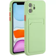   Apple iPhone X / XS, Szilikon tok, kártyatartóval, Wooze Card Slot, világoszöld