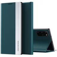   Huawei P Smart (2021), Oldalra nyíló tok, stand, Wooze Silver Line, sötétzöld