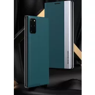   Huawei P Smart (2021), Oldalra nyíló tok, stand, Wooze Silver Line, sötétzöld