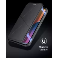   Samsung Galaxy S21 Plus 5G SM-G996, Oldalra nyíló tok, stand, Dux Ducis Skin X New, kék