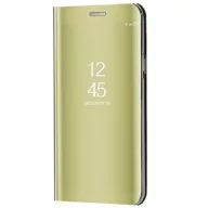   Apple iPhone 13 Pro Max, Oldalra nyíló tok, hívás mutatóval, Smart View Cover, arany (utángyártott)