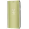 Apple iPhone 13 Pro Max, Oldalra nyíló tok, hívás mutatóval, Smart View Cover, arany (utángyártott)