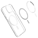 Apple iPhone 13 Mini, Műanyag hátlap védőtok + szilikon keret, Magsafe töltővel kompatibilis, Spigen Ultra Hybrid Mag, átlátszó/fehér