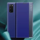 Huawei Mate 40 Pro, Oldalra nyíló tok, stand, hívás mutatóval, vékony csíkban, Wooze Look Inside, kék