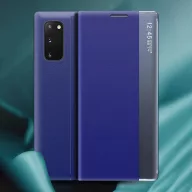   Huawei Mate 40 Pro, Oldalra nyíló tok, stand, hívás mutatóval, vékony csíkban, Wooze Look Inside, kék