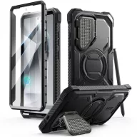   Supcase ArmorBox Samsung Galaxy S25 Ultra ütésálló tok, kijelző védelemmel, kitámasztóval, MagSafe, fekete