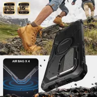   Supcase ArmorBox Samsung Galaxy S25 Ultra ütésálló tok, kijelző védelemmel, kitámasztóval, MagSafe, fekete