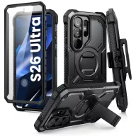   Supcase ArmorBox Samsung Galaxy S26 Ultra ütésálló tok, kijelző védelemmel, kitámasztóval, MagSafe, fekete