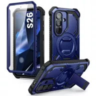   Supcase ArmorBox Samsung Galaxy S26 ütésálló tok, kijelző védelemmel, kitámasztóval, MagSafe, kék