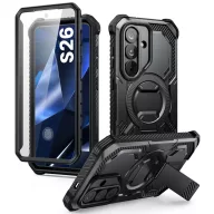   Supcase ArmorBox Samsung Galaxy S26 ütésálló tok, kijelző védelemmel, kitámasztóval, MagSafe, fekete