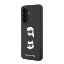 Karl Lagerfeld Liquid Silicone Metal Karl and Choupette Samsung Galaxy A37 szilikon tok, fekete