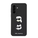 Karl Lagerfeld Liquid Silicone Metal Karl and Choupette Samsung Galaxy A37 szilikon tok, fekete