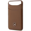 Mercedes mágneses kártyatartó, MagSafe, bőr, barna