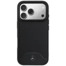 Mercedes Leather Wood Effect and Curve Apple iPhone 17 Pro MagSafe tok, fekete