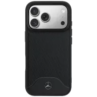   Mercedes Leather Wood Effect and Curve Apple iPhone 17 Pro MagSafe tok, fekete