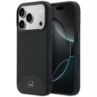   Mercedes Leather Wood Effect and Curve Apple iPhone 17 Pro Max MagSafe tok, fekete