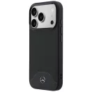 Mercedes Leather Wood Effect and Curve Apple iPhone 17 Pro Max MagSafe tok, fekete