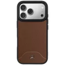 Mercedes Leather Wood Effect and Curve Apple iPhone 17 Pro MagSafe tok, barna