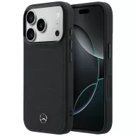   Mercedes Leather Mesh with Bow Line Apple iPhone 17 Pro MagSafe tok, fekete