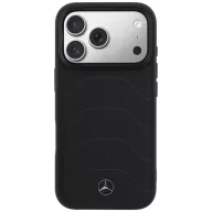   Mercedes Leather Mesh with Bow Line Apple iPhone 17 Pro MagSafe tok, fekete