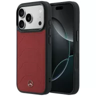   Mercedes Leather Mesh with Bow Line Apple iPhone 17 Pro MagSafe tok, piros